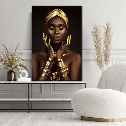 African Beauty Glass Wall Art - LUXARTDECO