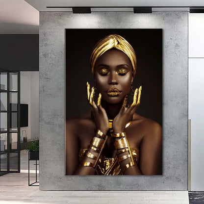 African Beauty Glass Wall Art - LUXARTDECO