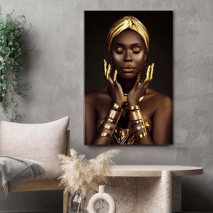 African Beauty Glass Wall Art - LUXARTDECO
