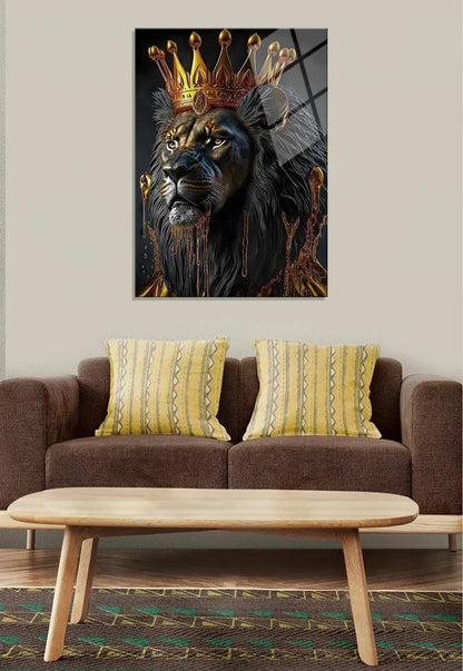 Lion King Glass Wall Art - LUXARTDECO