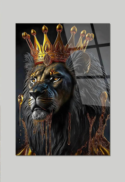 Lion King Glass Wall Art - LUXARTDECO