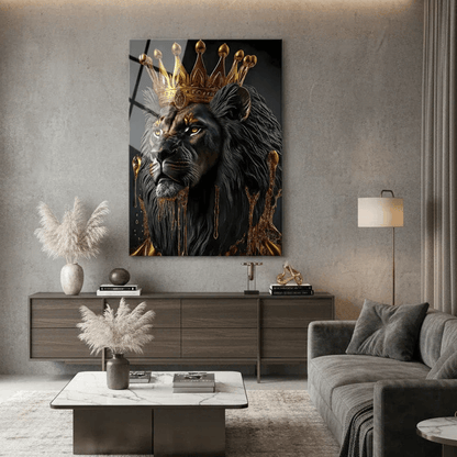 Lion King Glass Wall Art - LUXARTDECO