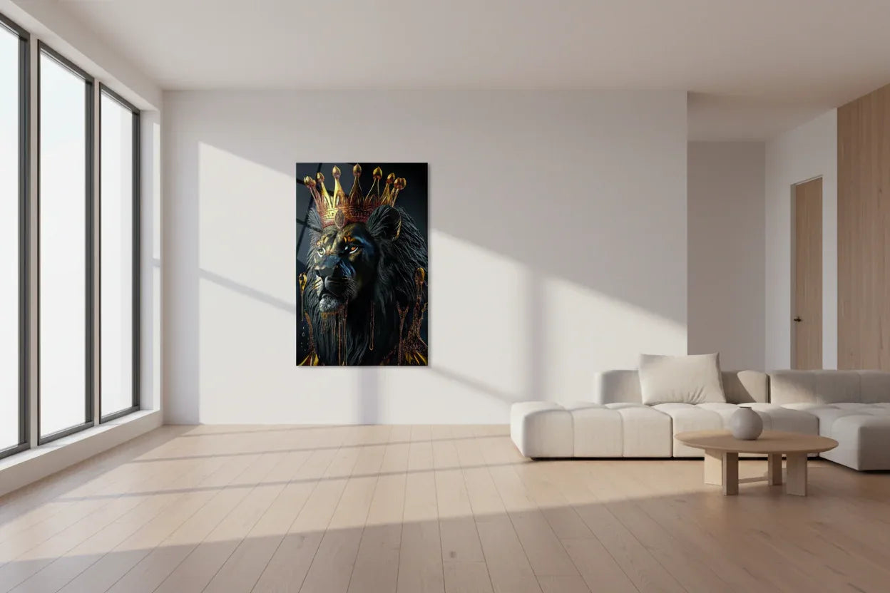Lion King Glass Wall Art - LUXARTDECO