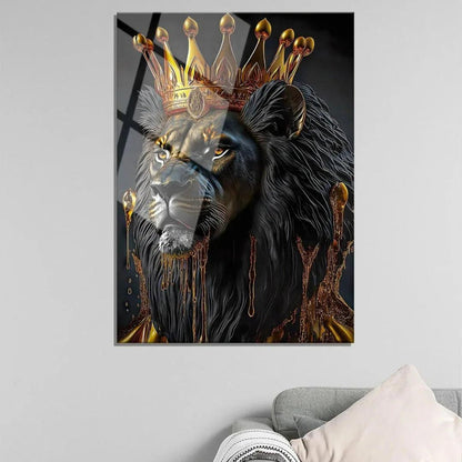 Lion King Glass Wall Art - LUXARTDECO
