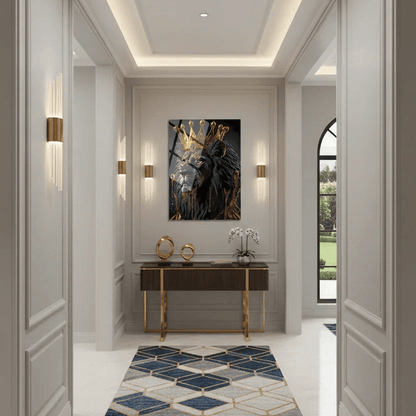 Lion King Glass Wall Art - LUXARTDECO