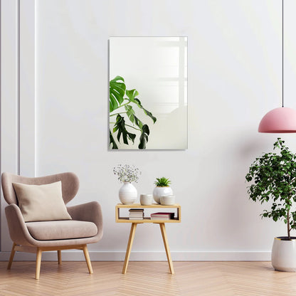 Foglie di Monstera Quadro in Vetro Temperato