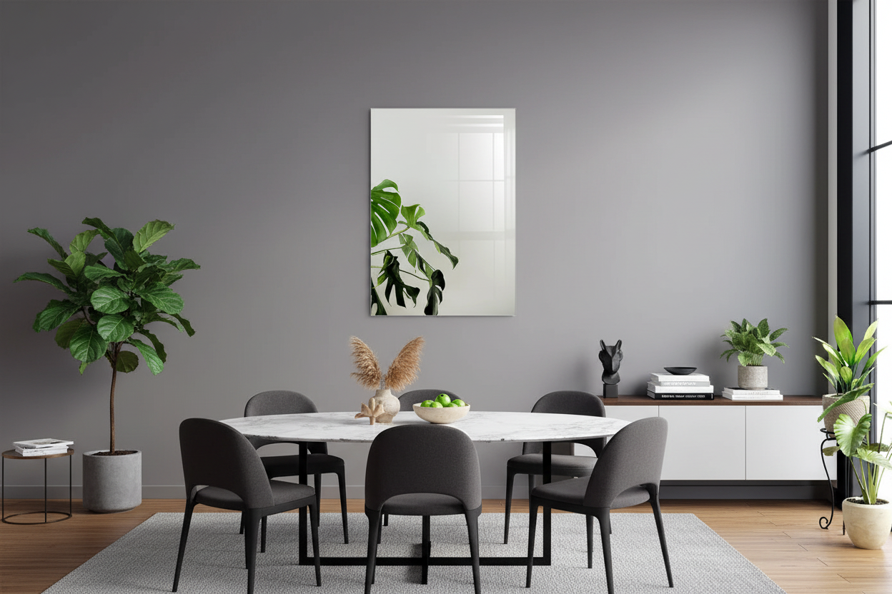 Foglie di Monstera Quadro in Vetro Temperato