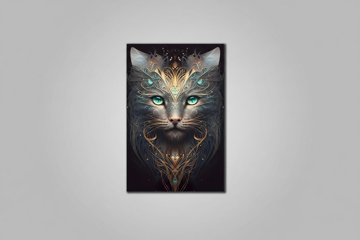 Décoration murale en verre pour chat 