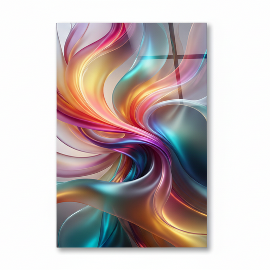 Vaso con Fiori Effetto Vetrata Quadro in Vetro Temperato