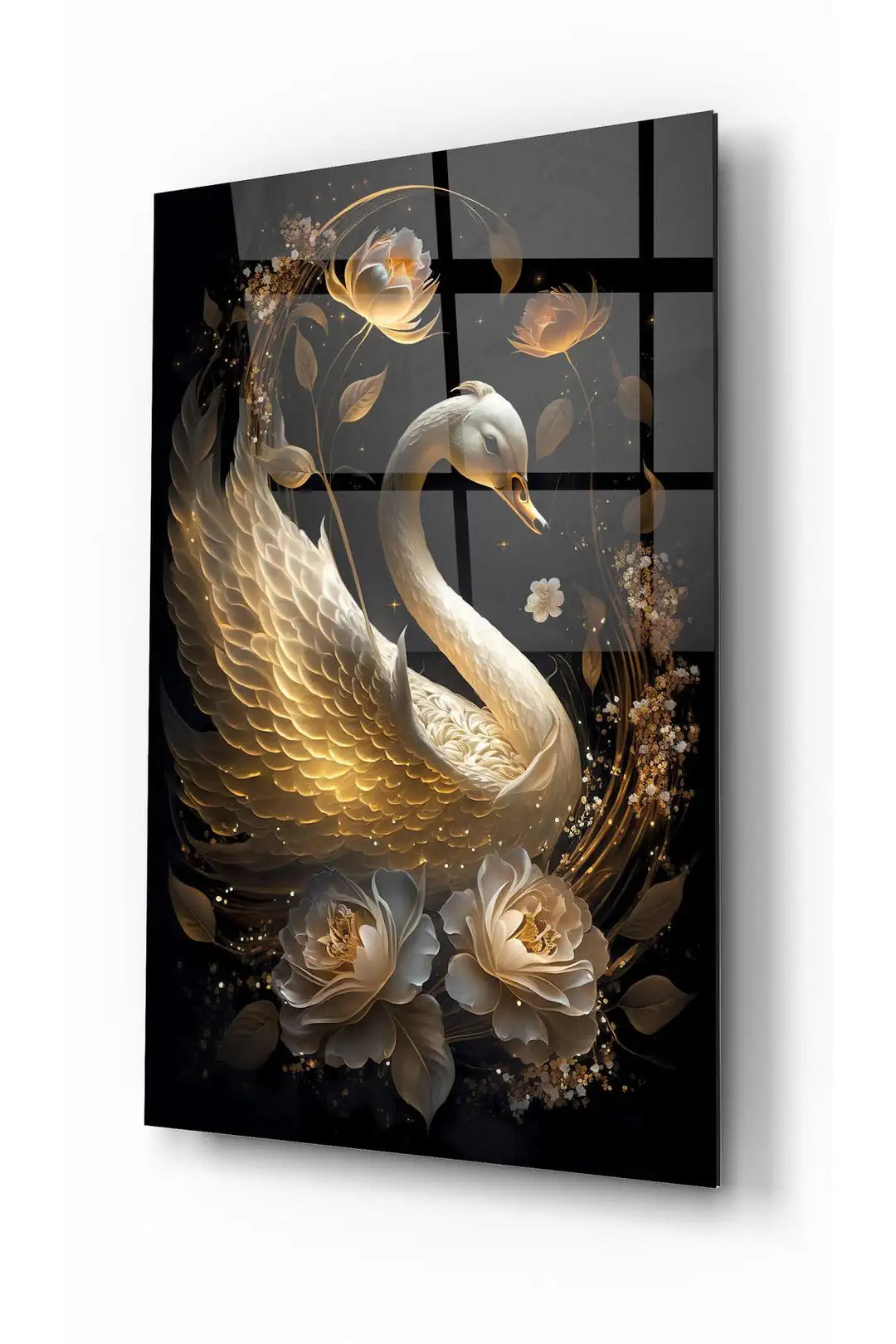 Cigno Bianco Quadro in Vetro Temperato