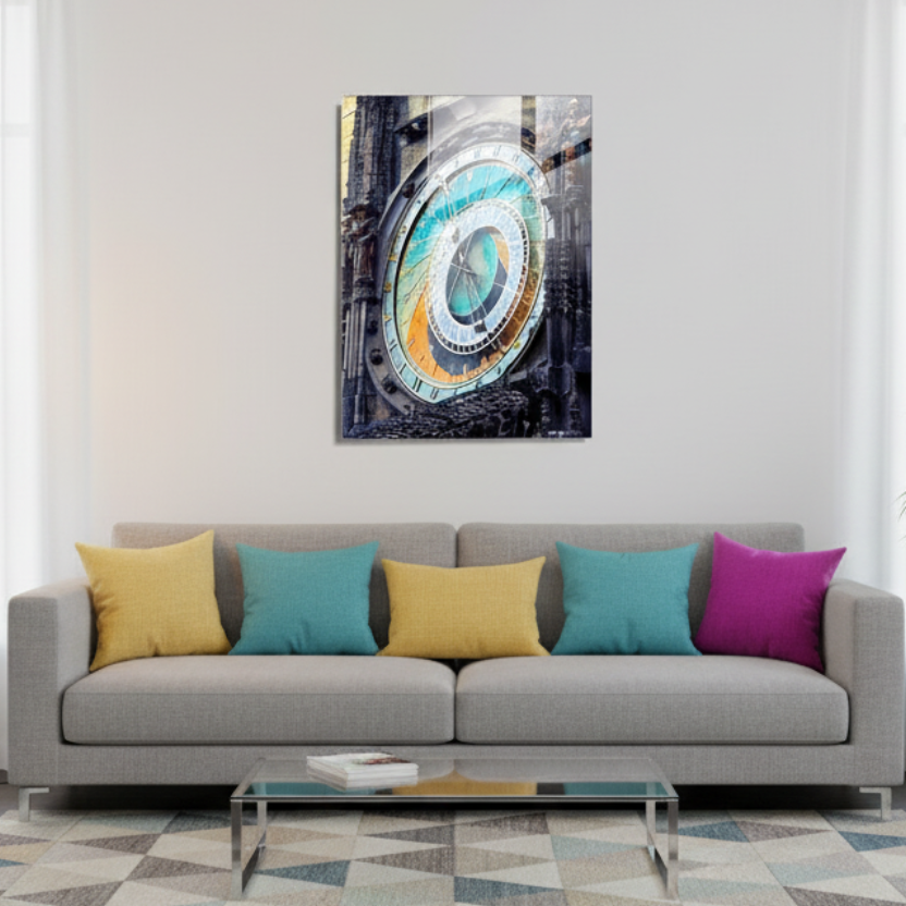 L'Orloj di Praga Quadro in Vetro Temperato