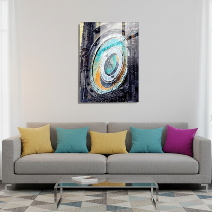 L'Orloj di Praga Quadro in Vetro Temperato