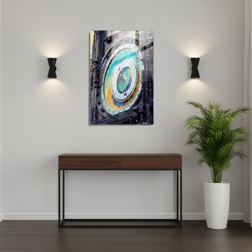 L'Orloj di Praga Quadro in Vetro Temperato