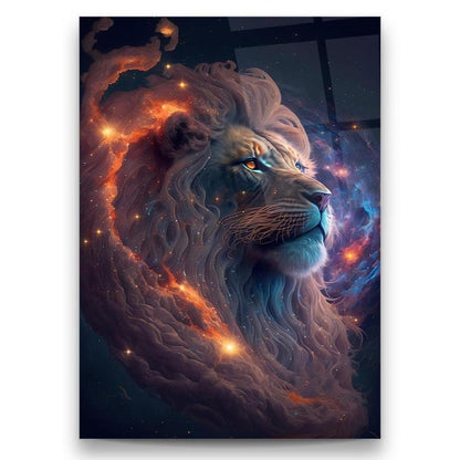 Leone Galattico Quadro in Vetro Temperato