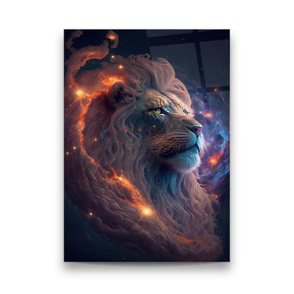 Leone Galattico Quadro in Vetro Temperato