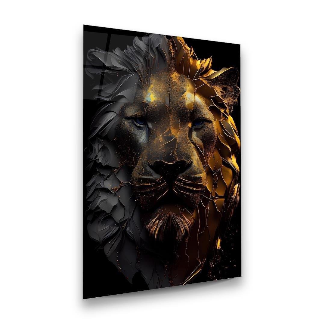 Leone D'oro Quadro in Vetro Temperato