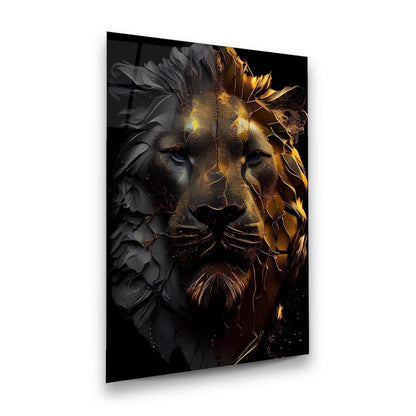 Leone D'oro Quadro in Vetro Temperato