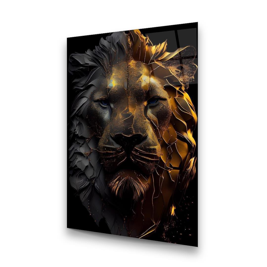 Leone D'oro Quadro in Vetro Temperato