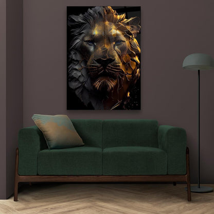 Leone D'oro Quadro in Vetro Temperato