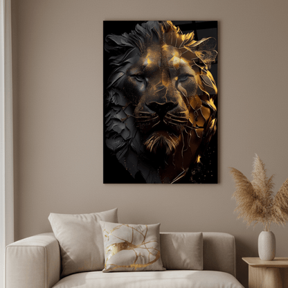 Leone D'oro Quadro in Vetro Temperato
