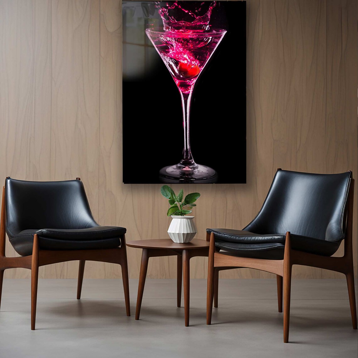 Martini Rosa Quadro in Vetro Temperato