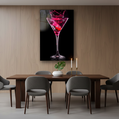 Martini Rosa Quadro in Vetro Temperato
