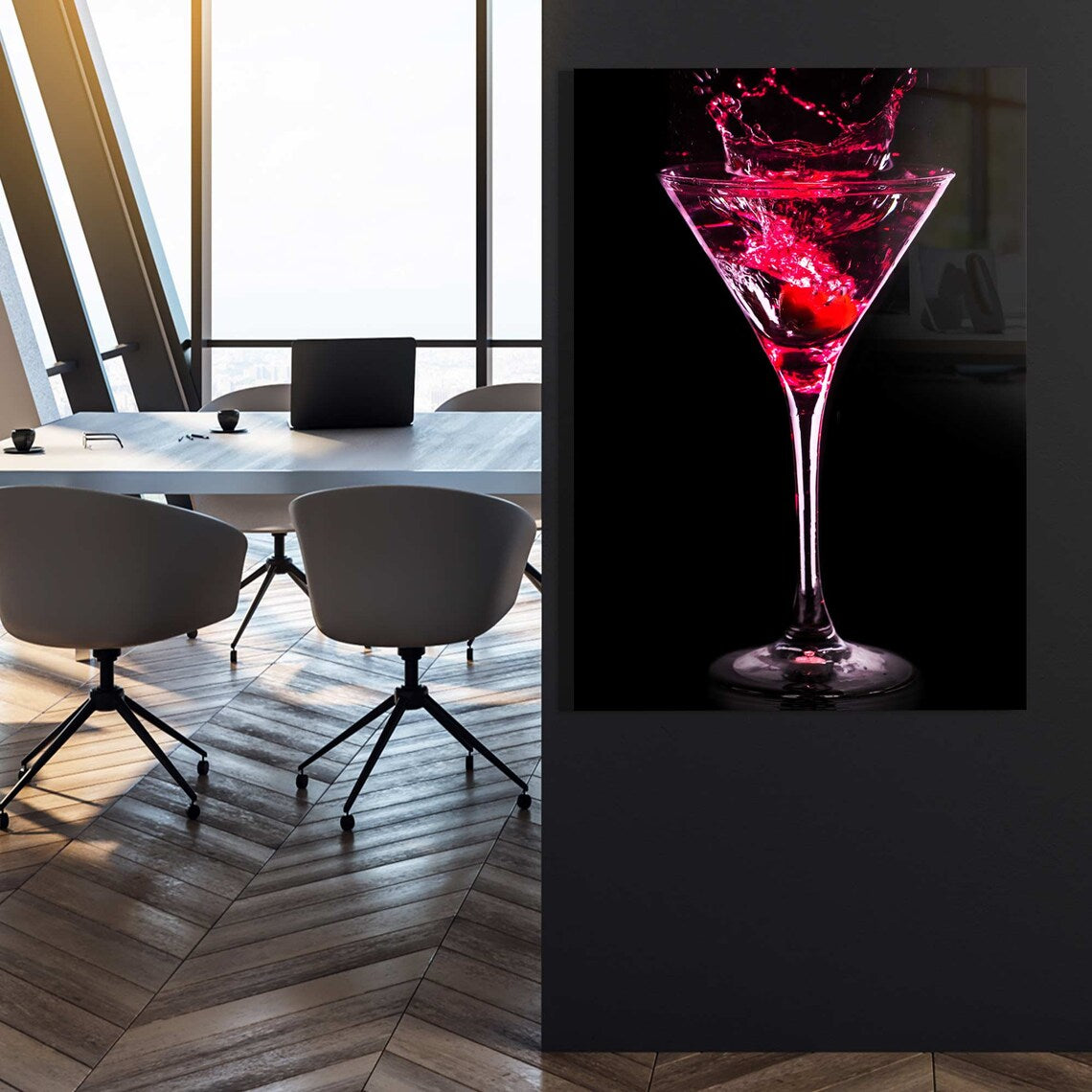 Martini Rosa Quadro in Vetro Temperato