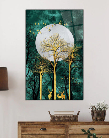 Paesaggio Notturno Quadro in Vetro Temperato