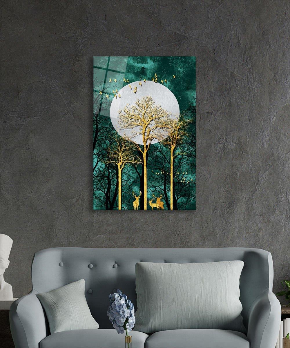 Night Landscape Glass Wall Art