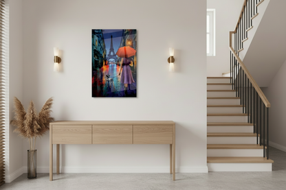 Lady in Paris Glass Wall Art