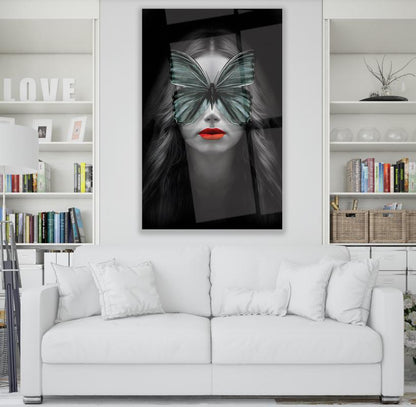 Dame à Paris Tableau en Verre Trempé