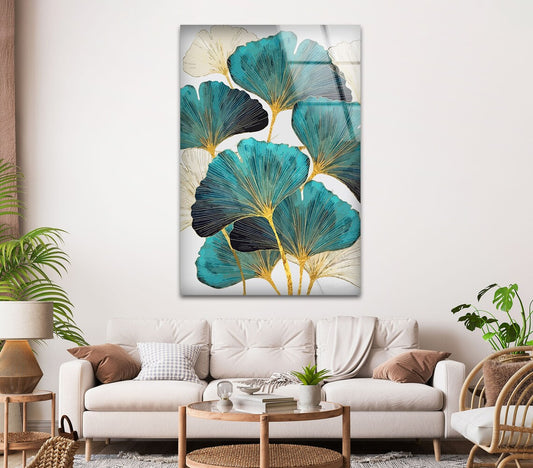 Foglie Fresche Quadro in Vetro Temperato