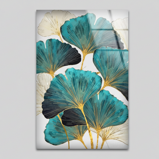 Foglie Fresche Quadro in Vetro Temperato