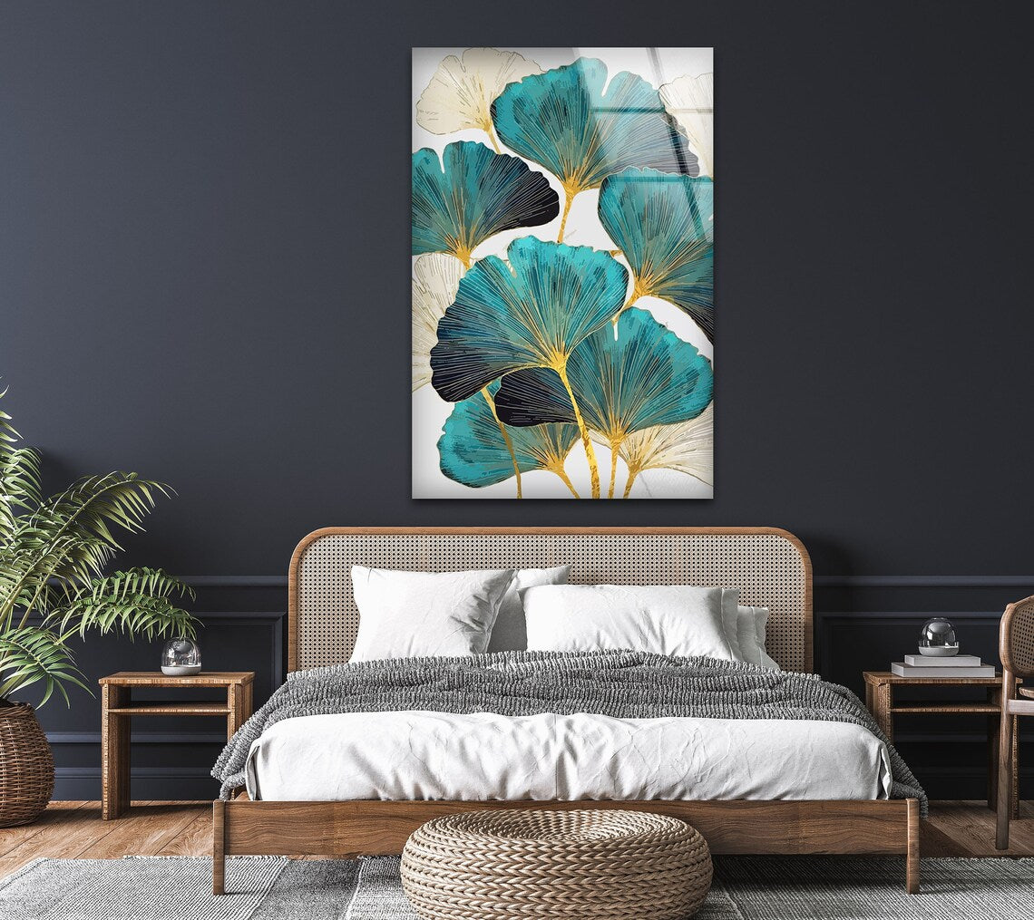 Foglie Fresche Quadro in Vetro Temperato