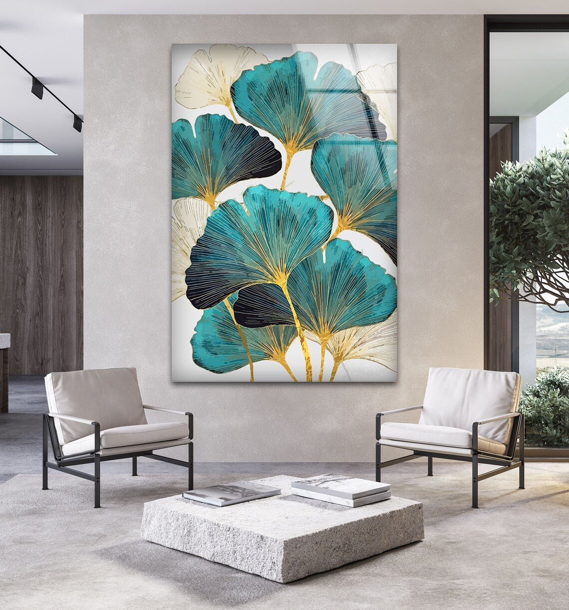 Foglie Fresche Quadro in Vetro Temperato