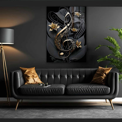 La Clef de Sol Tableau en Verre Trempé