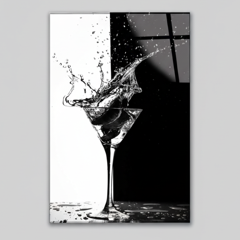 Cocktail Martini Tableau en Verre Trempé
