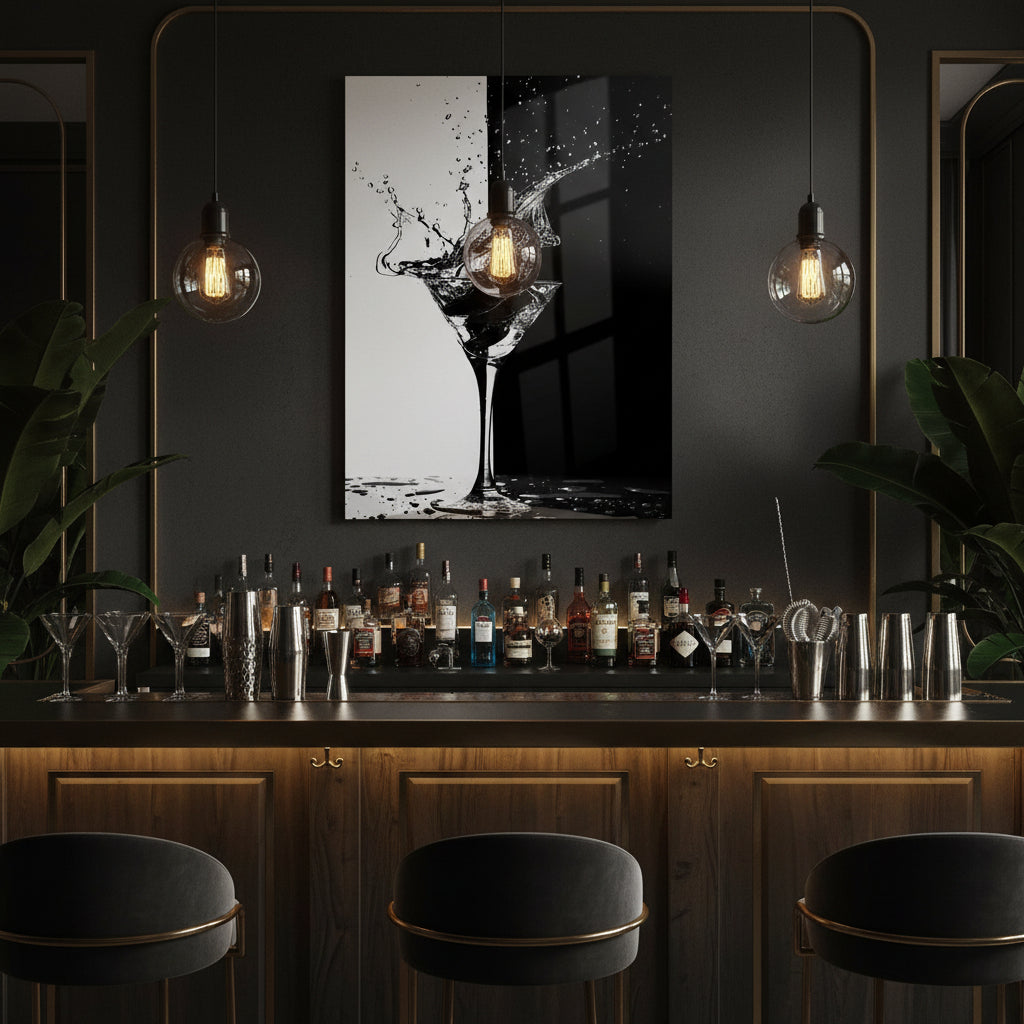 Cocktail Martini Tableau en Verre Trempé