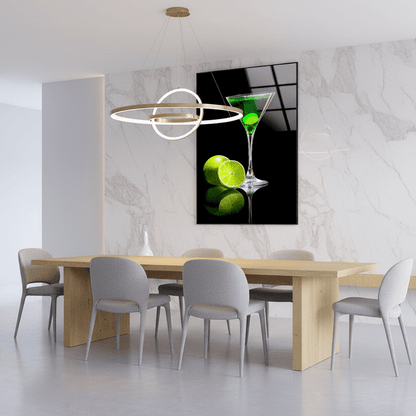 Martini au Citron Vert Tableau en Verre Trempé