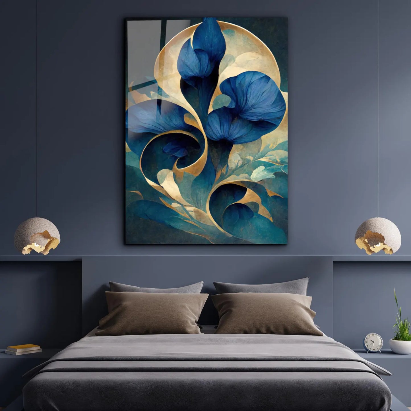 Elegante Florale Quadro in Vetro Temperato