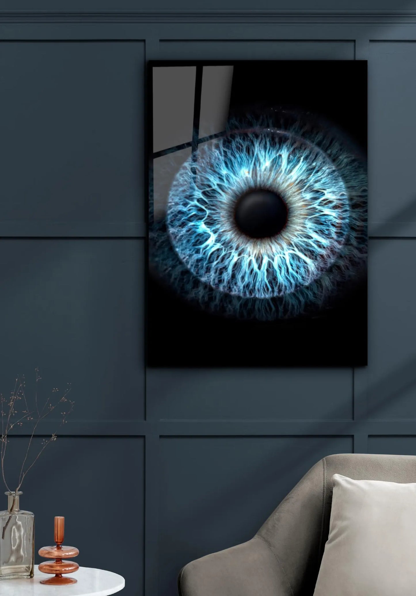 Occhio Blu Quadro in Vetro Temperato