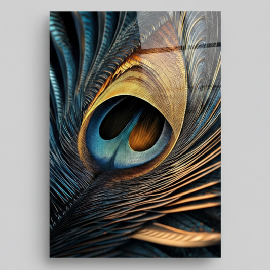 Peacock Feather Glass Wall Art
