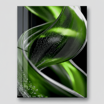 Spirale Vert Tableau en Verre Trempé