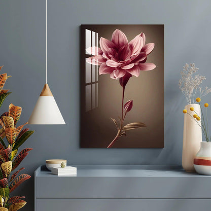 Fiore Rosa Quadro in Vetro Temperato