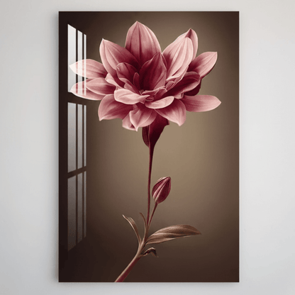 Fiore Rosa Quadro in Vetro Temperato