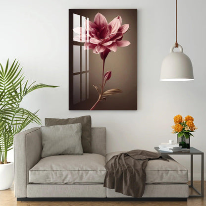 Fiore Rosa Quadro in Vetro Temperato