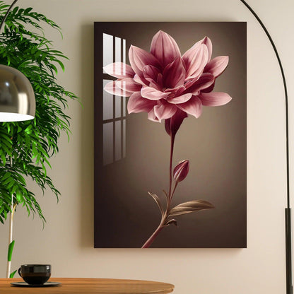 Fiore Rosa Quadro in Vetro Temperato