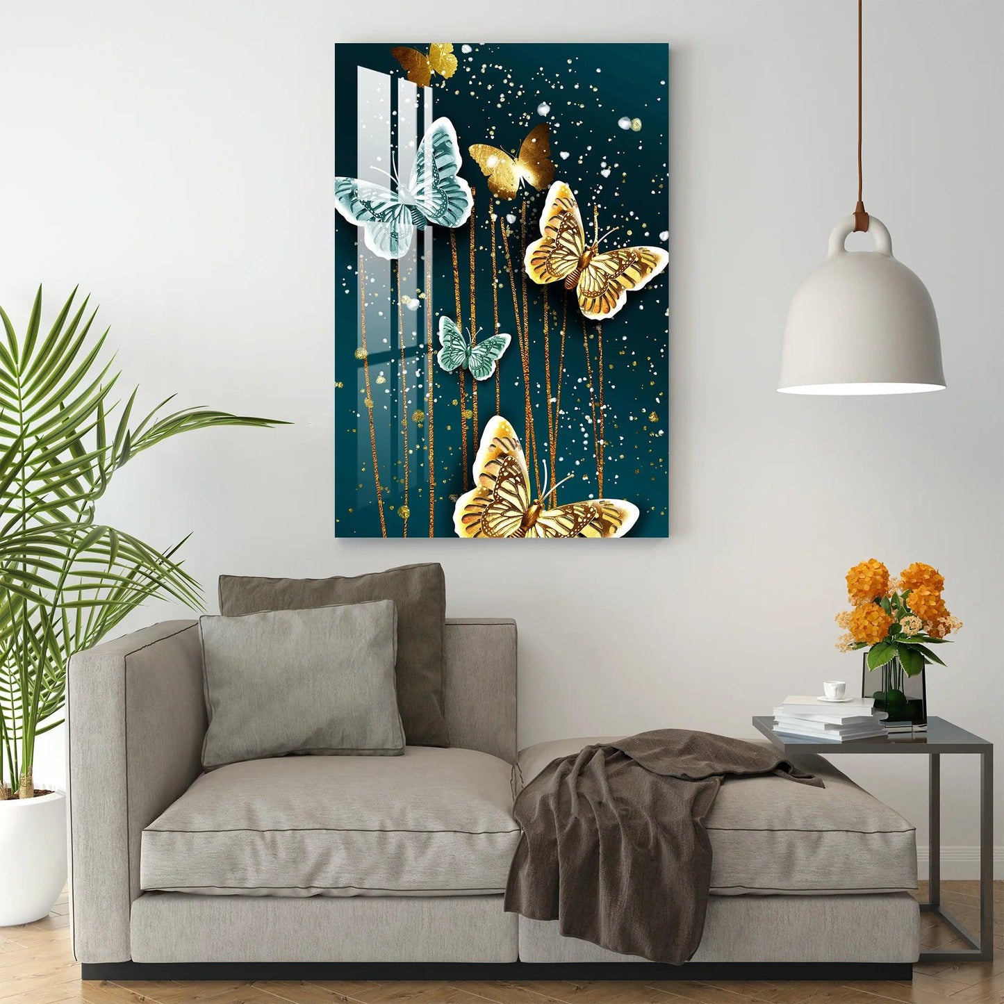 Butterflies Glass Wall Art