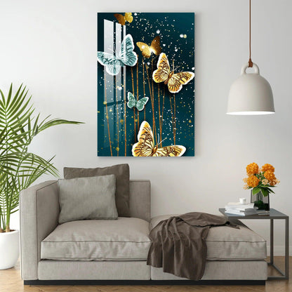 Butterflies Glass Wall Art