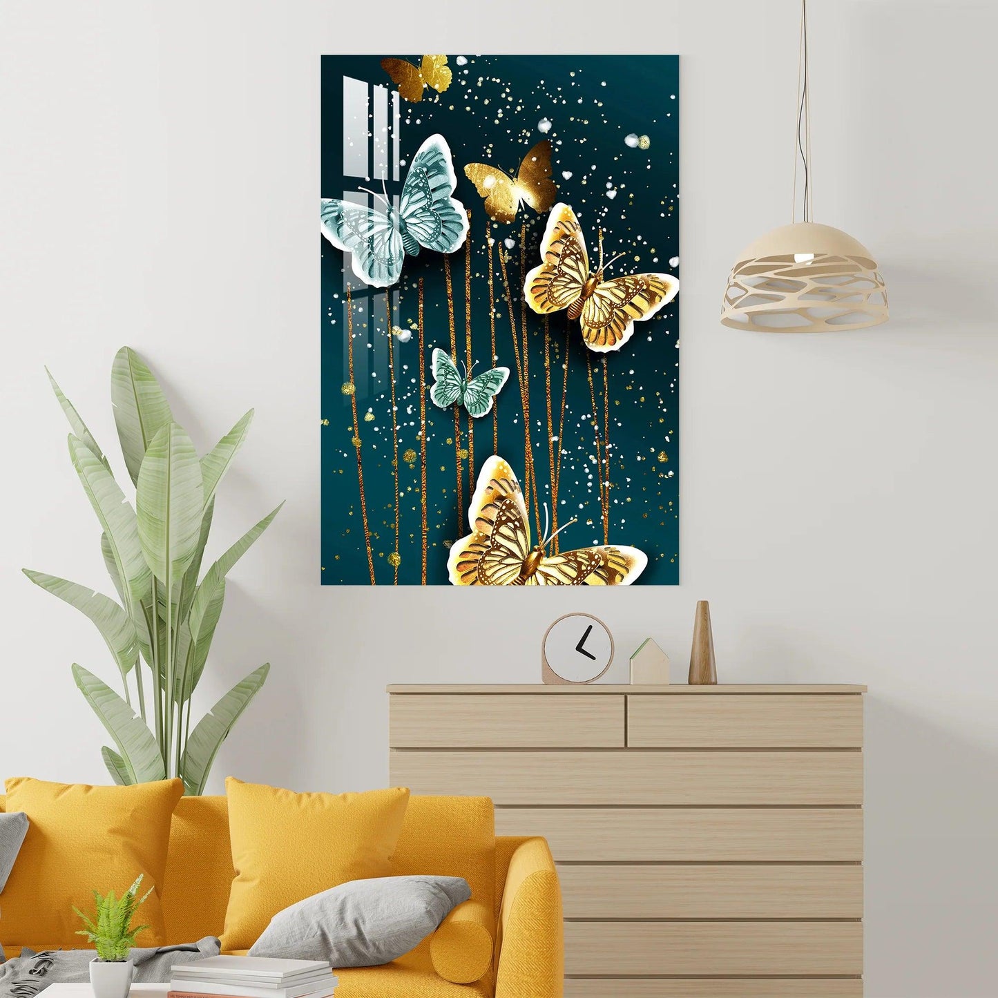 Butterflies Glass Wall Art